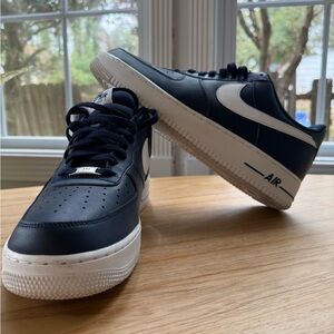 Nike Air Force 1 Low Navy White Leather Sneakers | Men’s Size 13 | Classic AF1